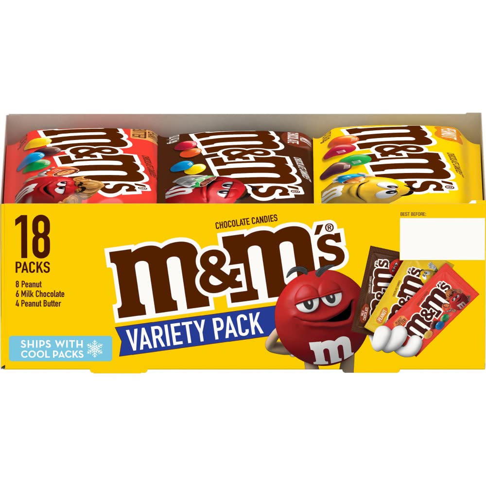 M&M'S Milk Chocolate Candy, Full Size, 1.69 oz Bag (Pack of 36)