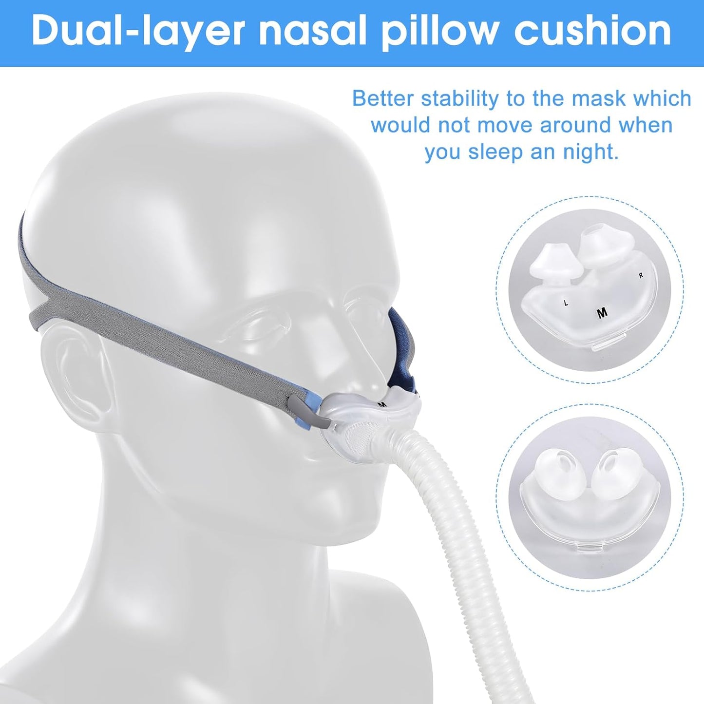 Nasal Pillow Cushion for AirFit P10 （M Size 2 Pack）