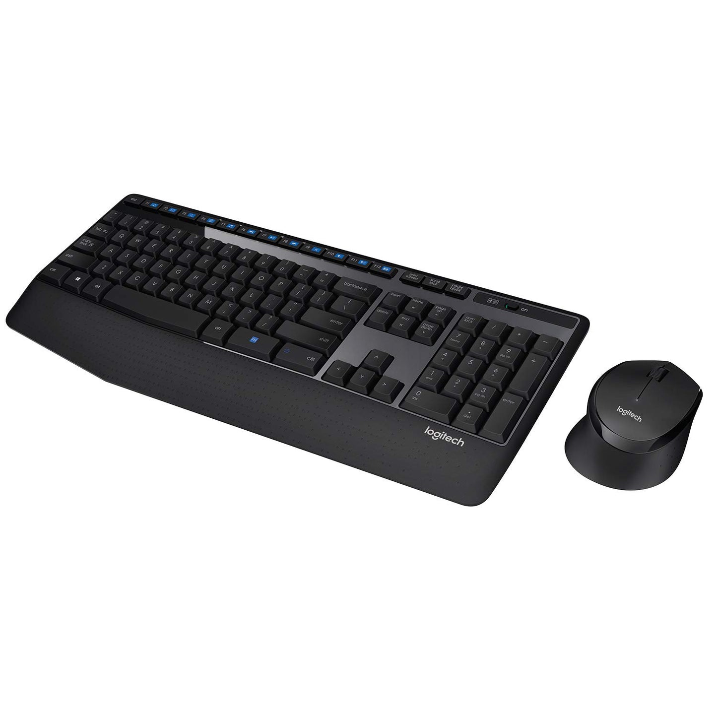 Logitech MK345 Wireless Combo Full-Sized Keyboard with Palm Rest and Comfortable Right-Handed Mouse, 2.4 GHz Wireless USB Receiver, Compatible with PC, Laptop,Black