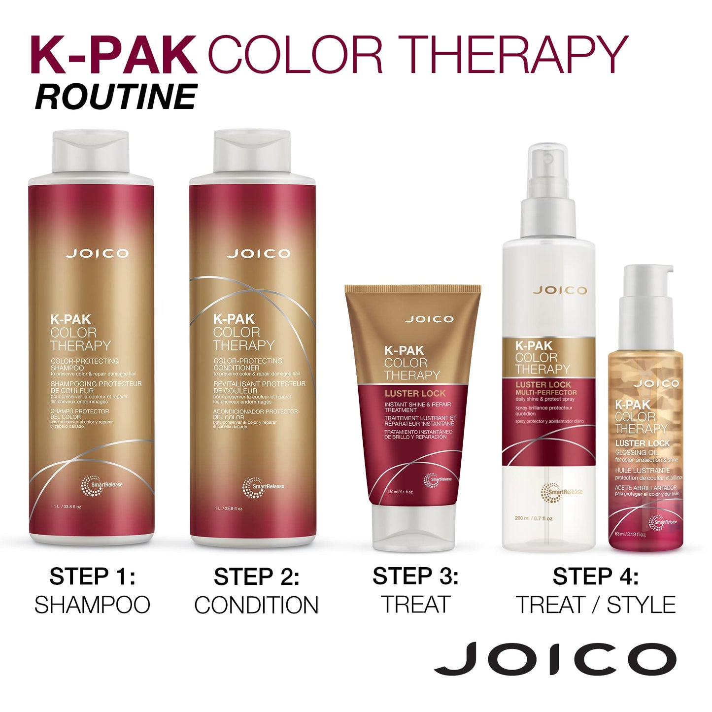 Joico K-PAK Color Therapy Color-Protecting Shampoo | For Color-Treated Hair | Boost Shine | Improve Elasticity | Repair Breakage | Rebuild Damaged Hair | With Keratin & Argan Oil