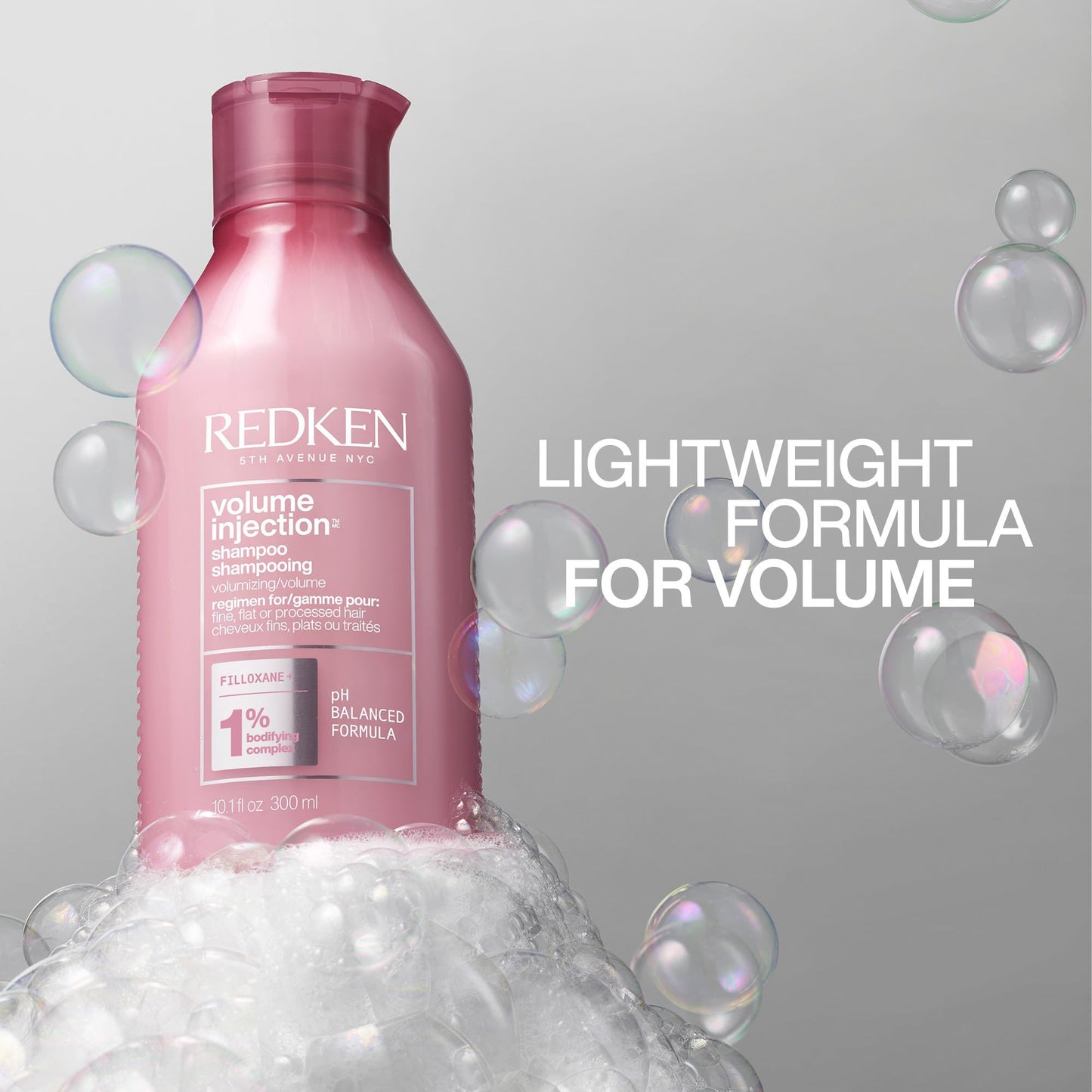 Redken Volume Injection Shampoo | Lightweight Volume Shampoo For Fine Hair | Adds Volume, Lift, and Body to Flat Hair | Paraben Free