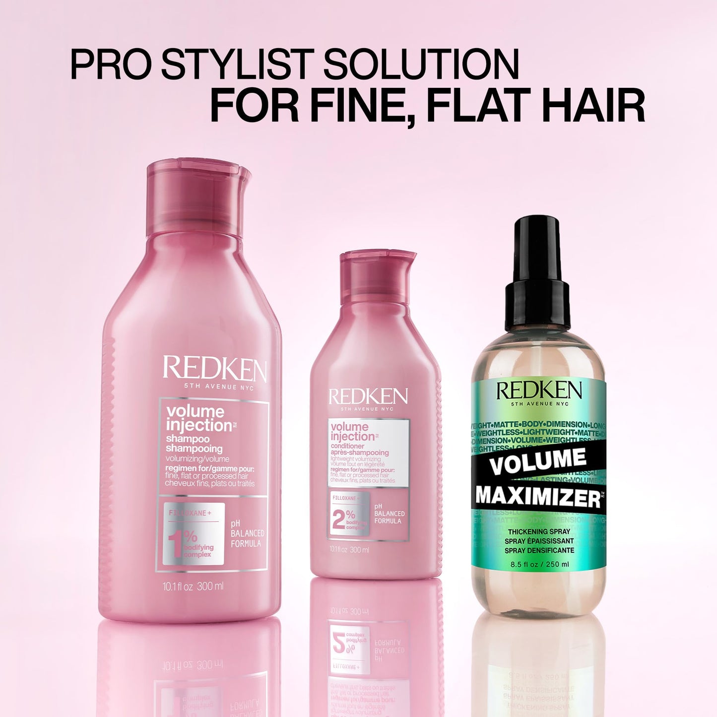 Redken Volume Injection Shampoo | Lightweight Volume Shampoo For Fine Hair | Adds Volume, Lift, and Body to Flat Hair | Paraben Free