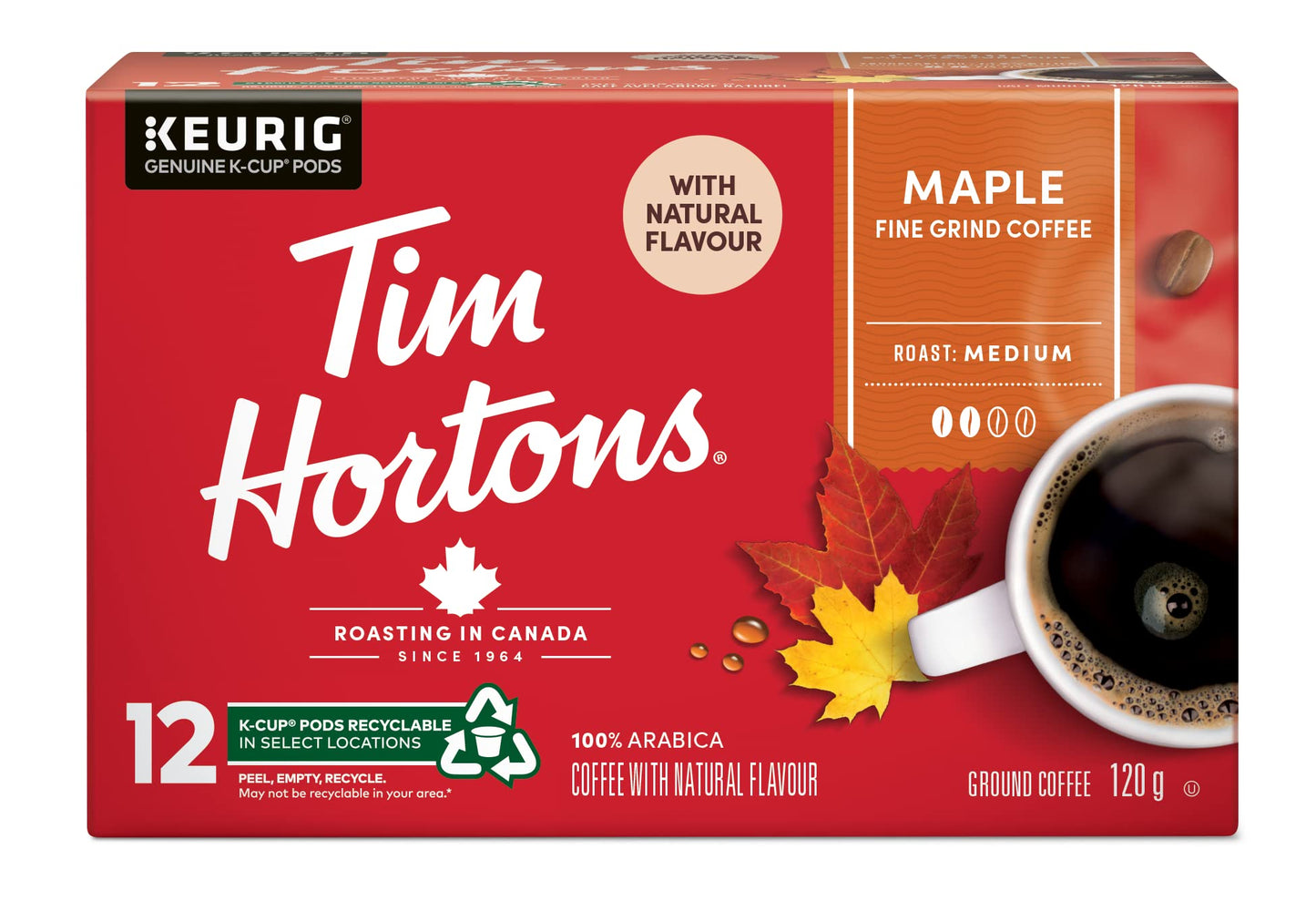 Tim Hortons Original Blend, Medium Roast Coffee, Single-Serve K-Cup Pods Compatible with Keurig Brewers, 72ct K-Cups, 12 Count (Pack of 6)