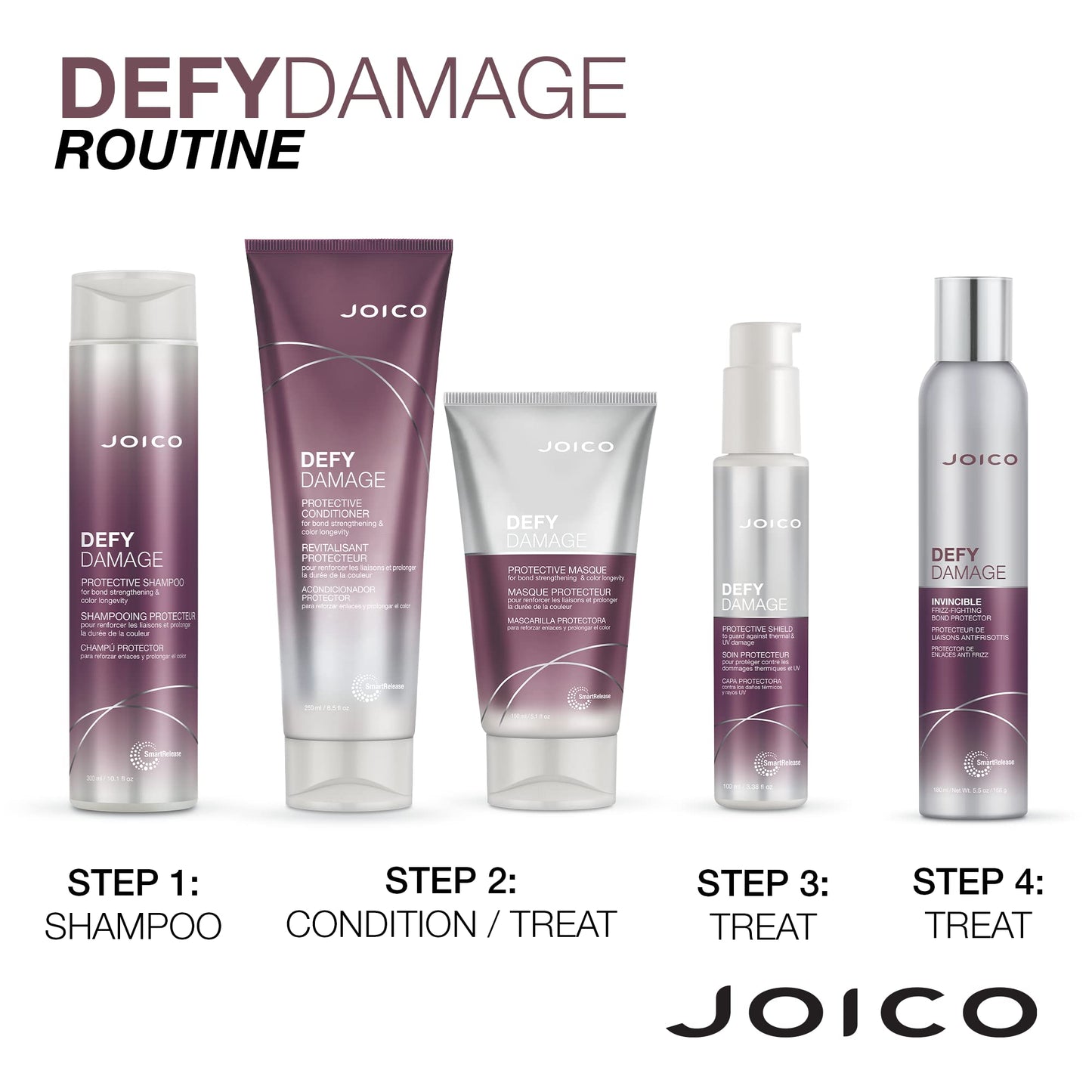 Joico Defy Damage Protective Shampoo | For Color-Treated Hair | Strengthen Bonds & Preserve Hair Color | With Moringa Seed Oil & Arginine