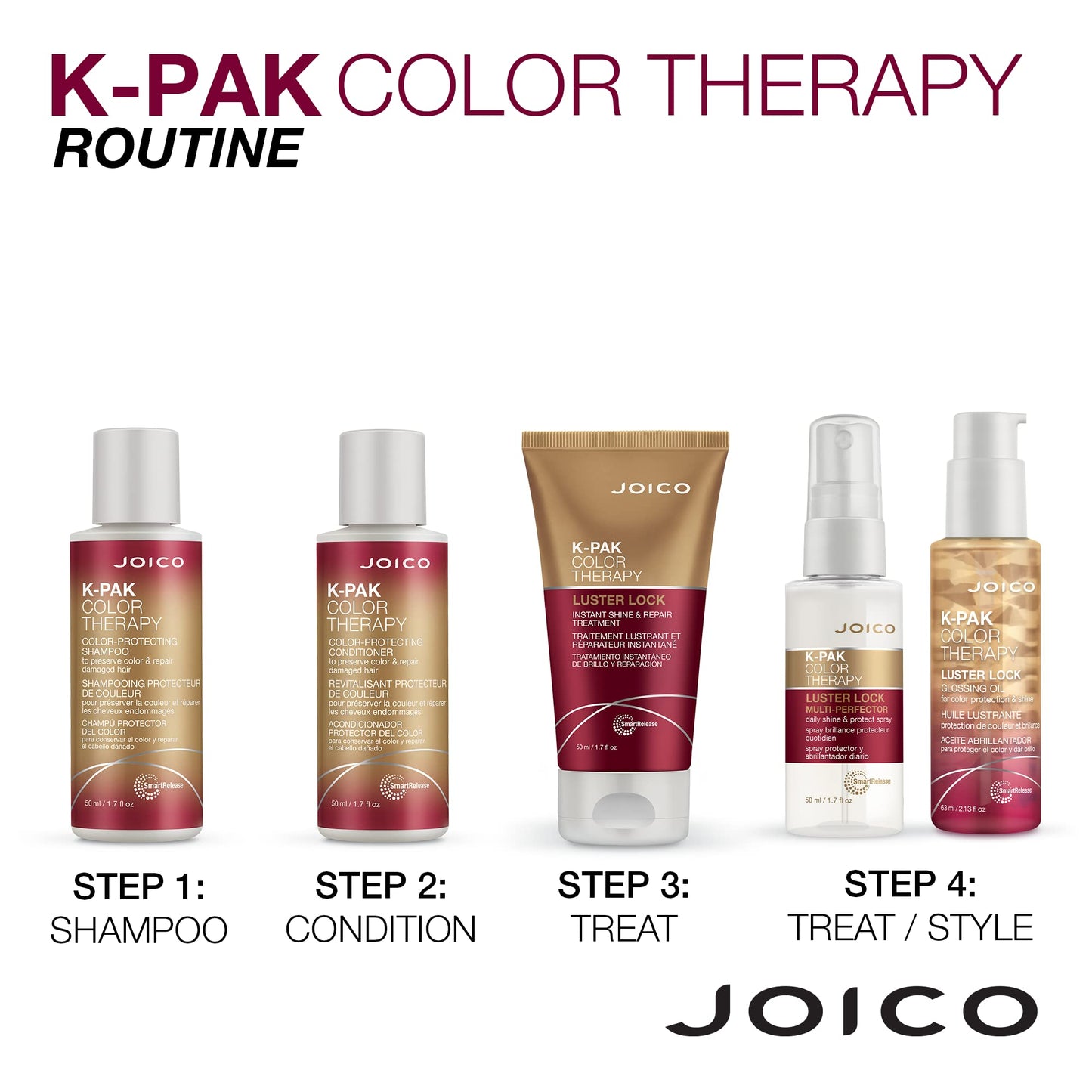 Joico K-PAK Color Therapy Color-Protecting Shampoo | For Color-Treated Hair | Boost Shine | Improve Elasticity | Repair Breakage | Rebuild Damaged Hair | With Keratin & Argan Oil