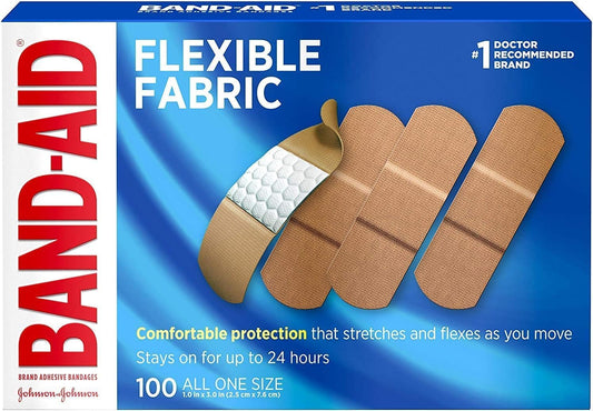 Band-Aid Flexible Fabric Bandages, All One Size (1 Inch) 100 ea