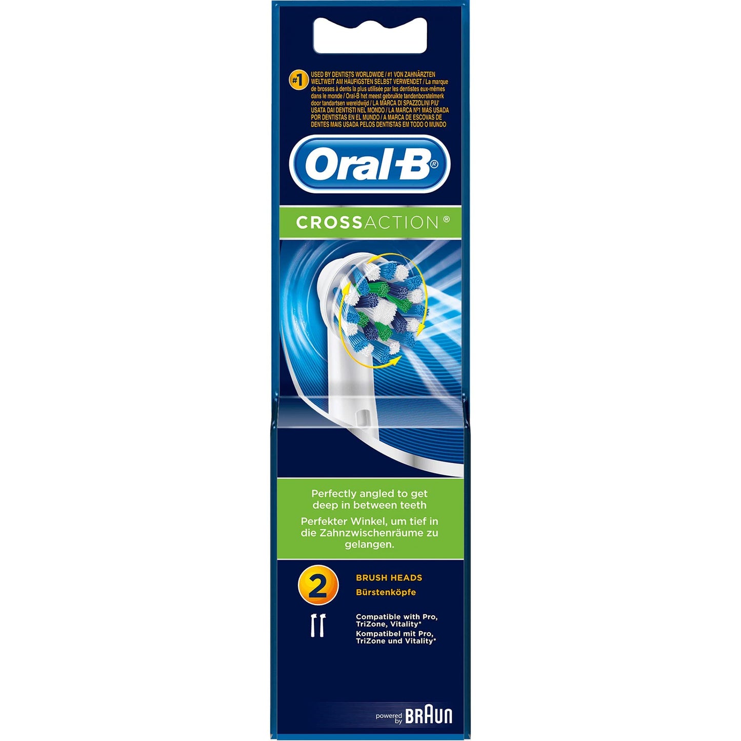 Oral-B CrossAction Toothbrush Head, Pack of 8 Counts