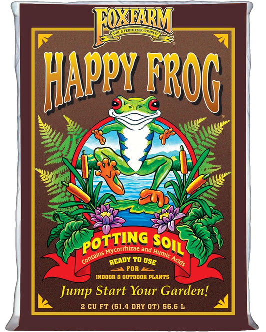 FoxFarm Happy Frog Potting Soil, 2cu ft – for Indoor/Outdoor Container Plants, Improves Root Efficiency, pH Adjusted for Optimal Nutrient Uptake – Contains Microbes and Humic Acids