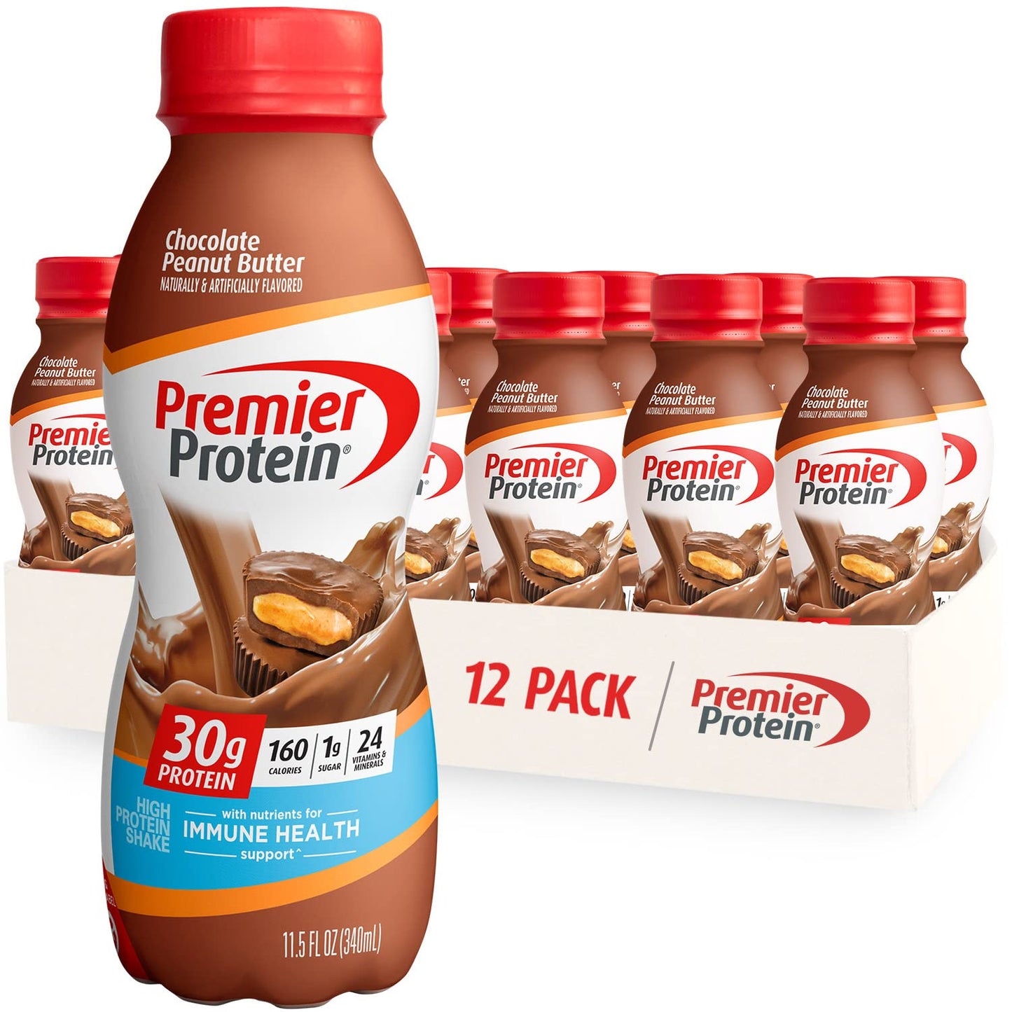 Premier Protein Shake Limited Edition 30g 1g Sugar 24 Vitamins Minerals Nutrients to Support Immune Health, Pumpkin Spice, 11.5 Fl Oz (Pack of 12)