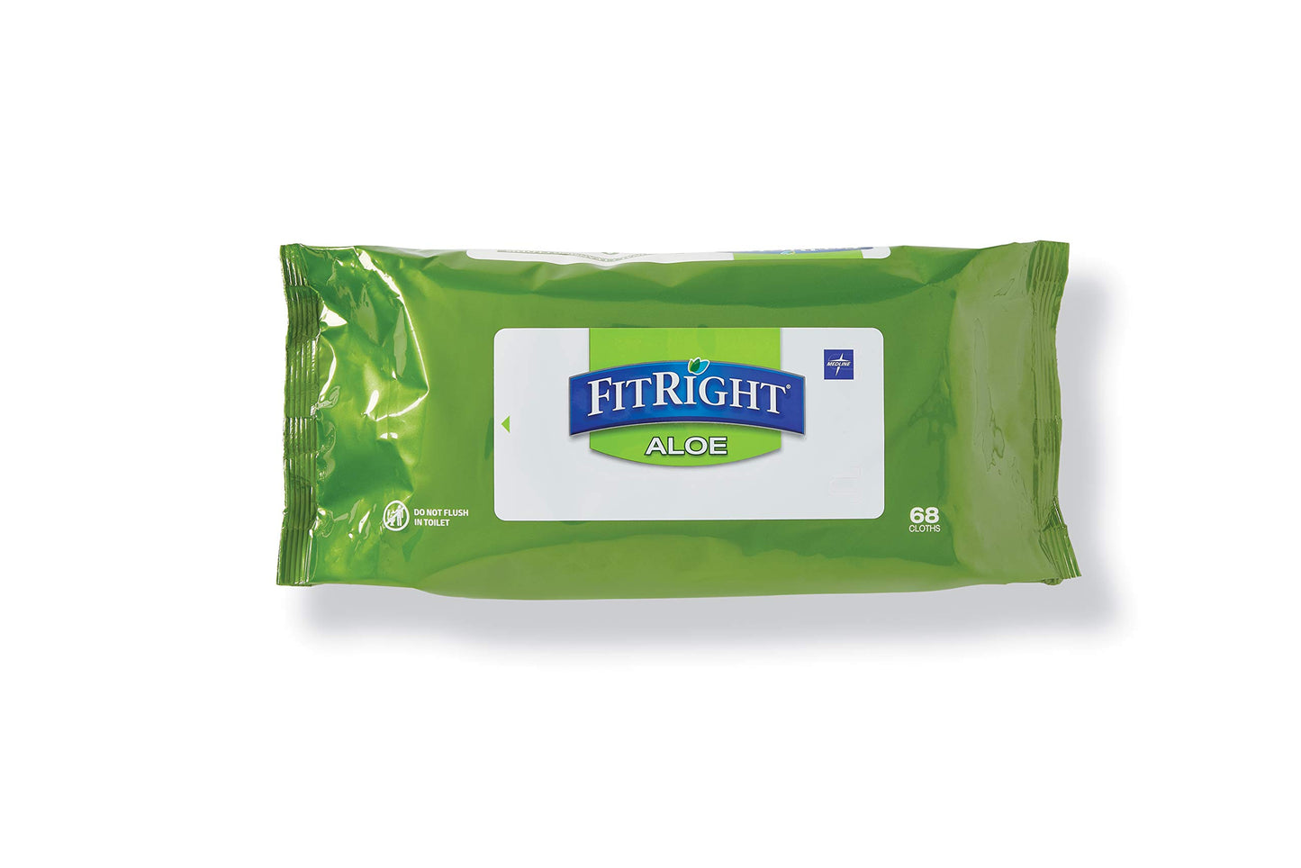 Medline FitRight Personal Cleansing Wipes with Aloe (8x10 inch) | 600 Pieces Moisturizing Body Wipes for Adults Bathing and Incontinence Cleaning | Unscented Cloth Adult Wipes for Elderly Care