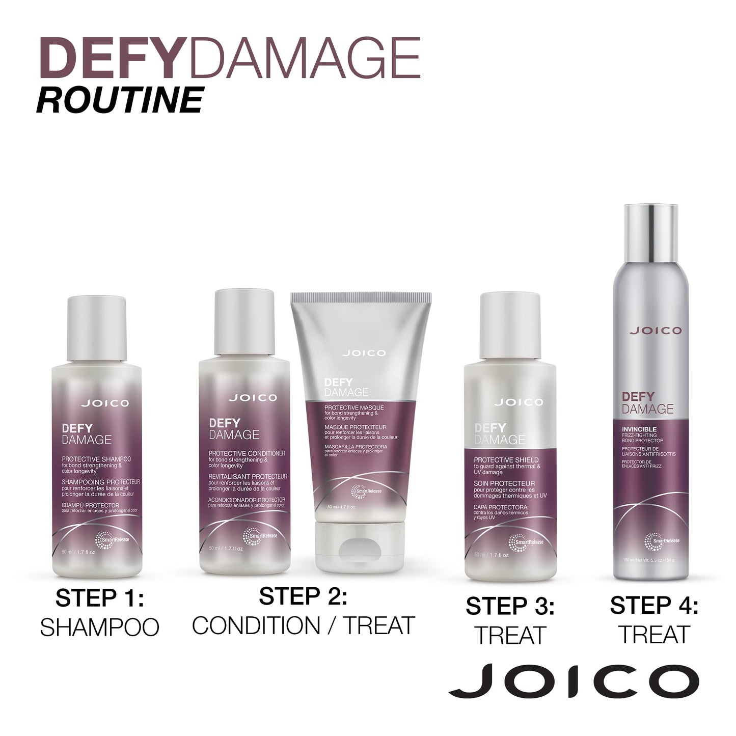 Joico Defy Damage Protective Shampoo | For Color-Treated Hair | Strengthen Bonds & Preserve Hair Color | With Moringa Seed Oil & Arginine