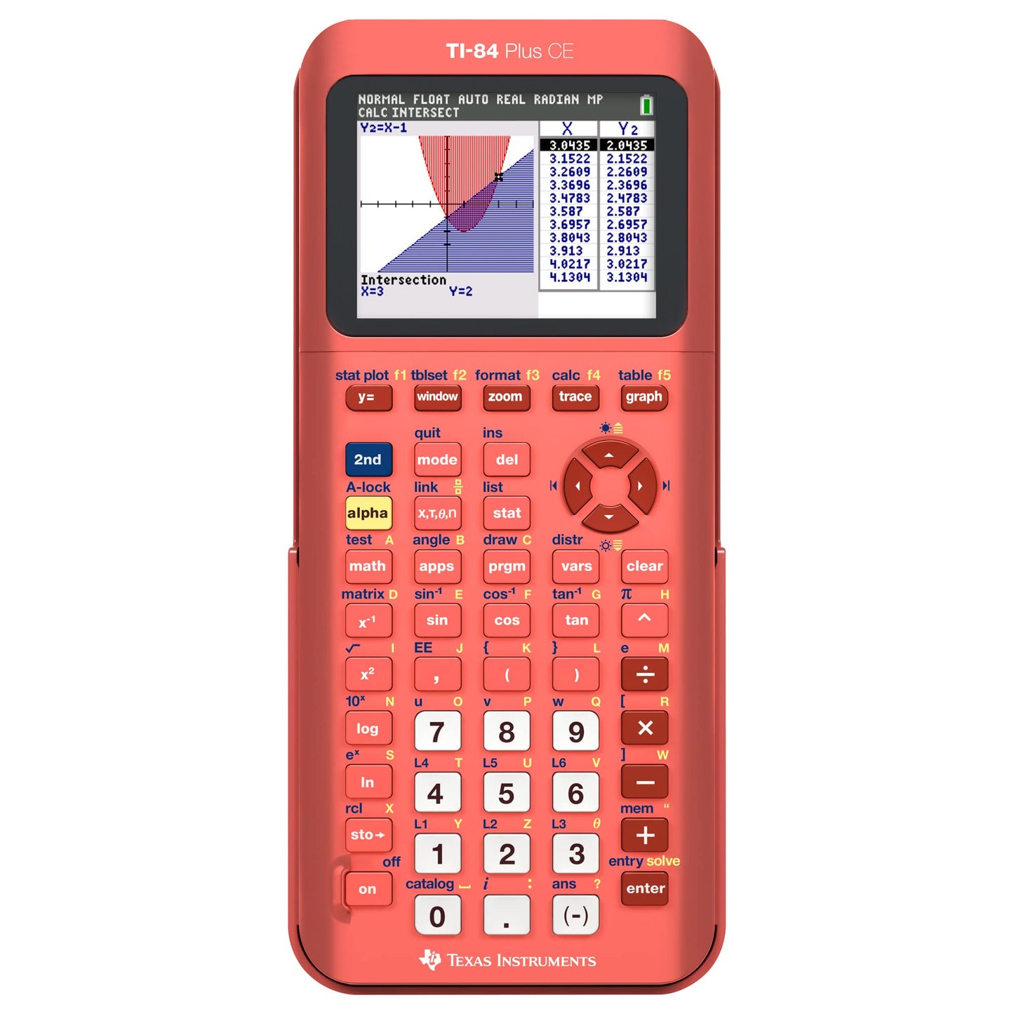 Texas Instruments TI-84 Plus CE Color Graphing Calculator, Radical Red Small