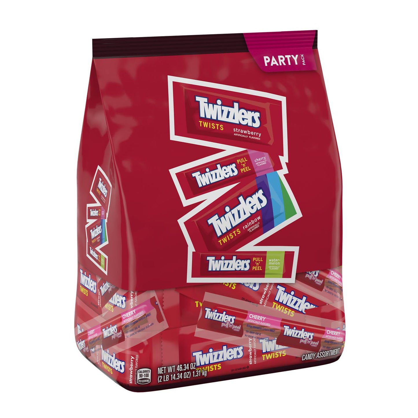 TWIZZLERS Twists Strawberry Flavored Licorice Style, Low Fat Candy Tub, 5 lb