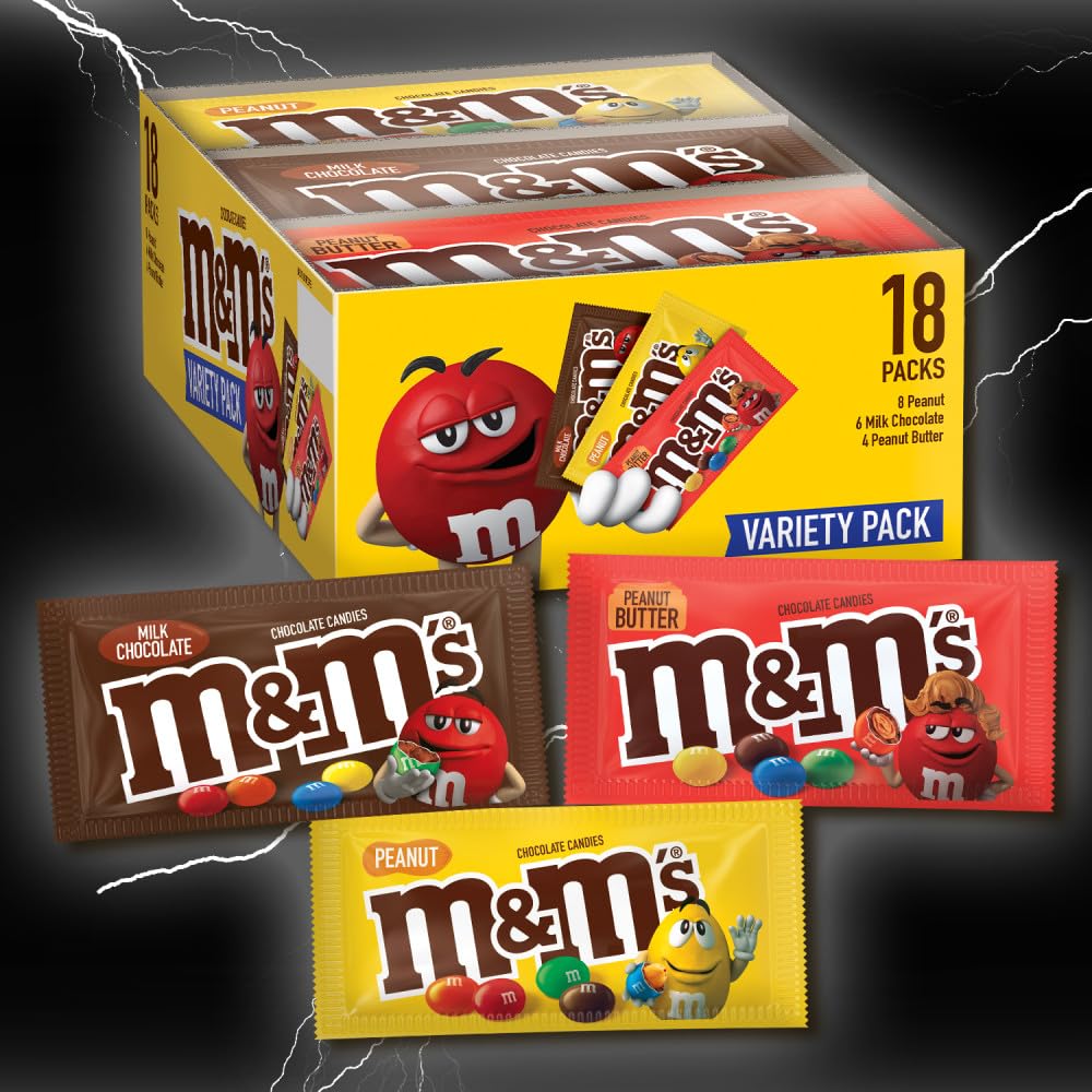 M&M'S Milk Chocolate Candy, Full Size, 1.69 oz Bag (Pack of 36)