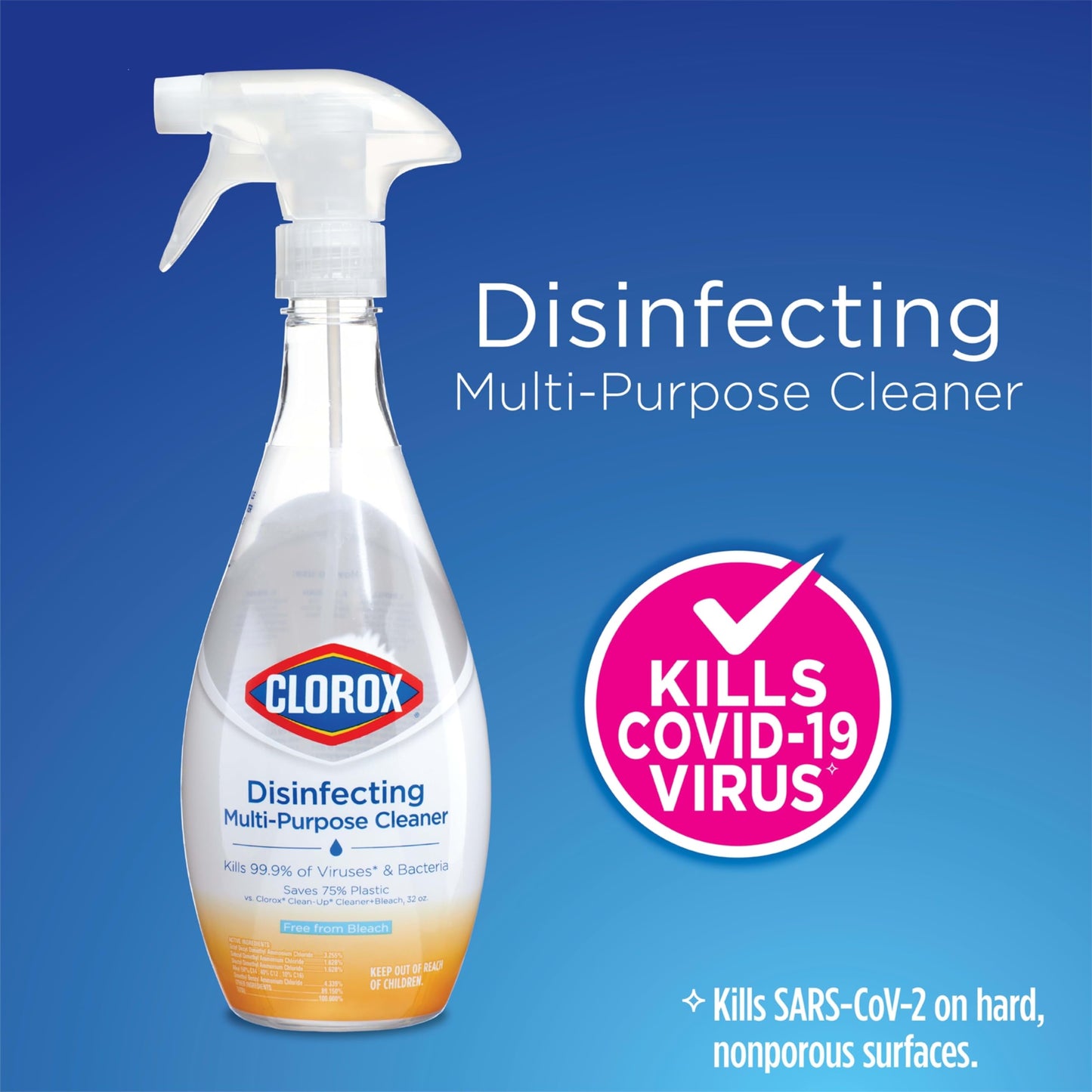 Clorox Disinfecting All-Purpose Cleaner 32 Oz and Disinfecting Bathroom Cleaner, Household Essentials, 30 Oz, Pack of 3