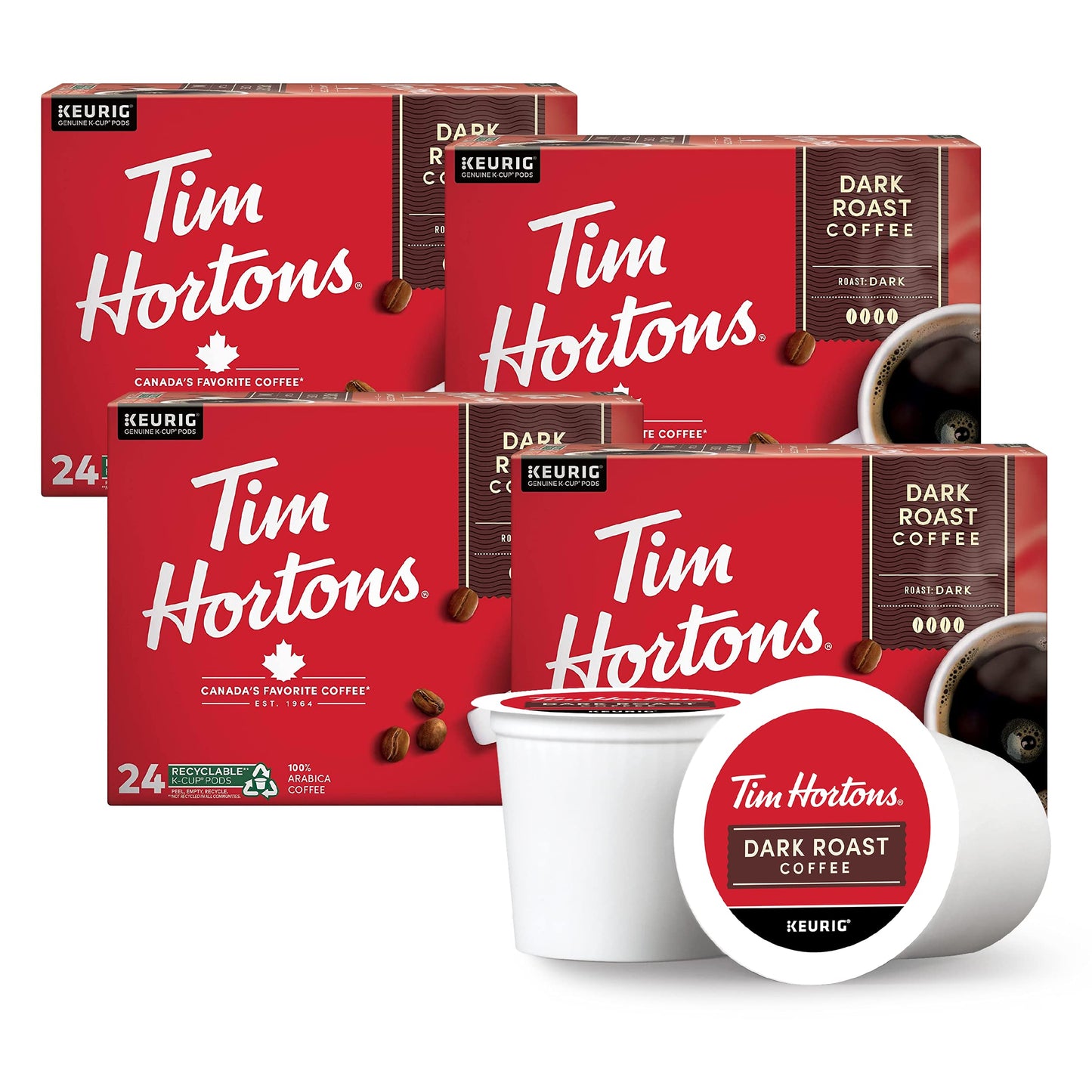 Tim Hortons Original Blend, Medium Roast Coffee, Single-Serve K-Cup Pods Compatible with Keurig Brewers, 72ct K-Cups, 12 Count (Pack of 6)