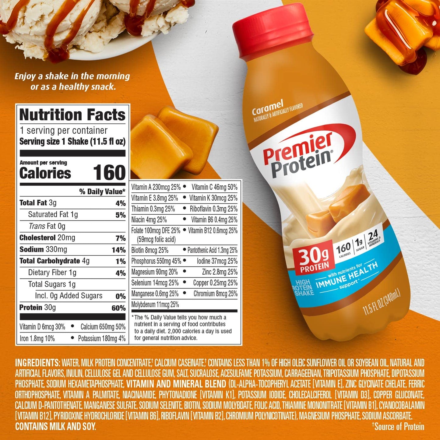 Premier Protein Shake Limited Edition 30g 1g Sugar 24 Vitamins Minerals Nutrients to Support Immune Health, Pumpkin Spice, 11.5 Fl Oz (Pack of 12)