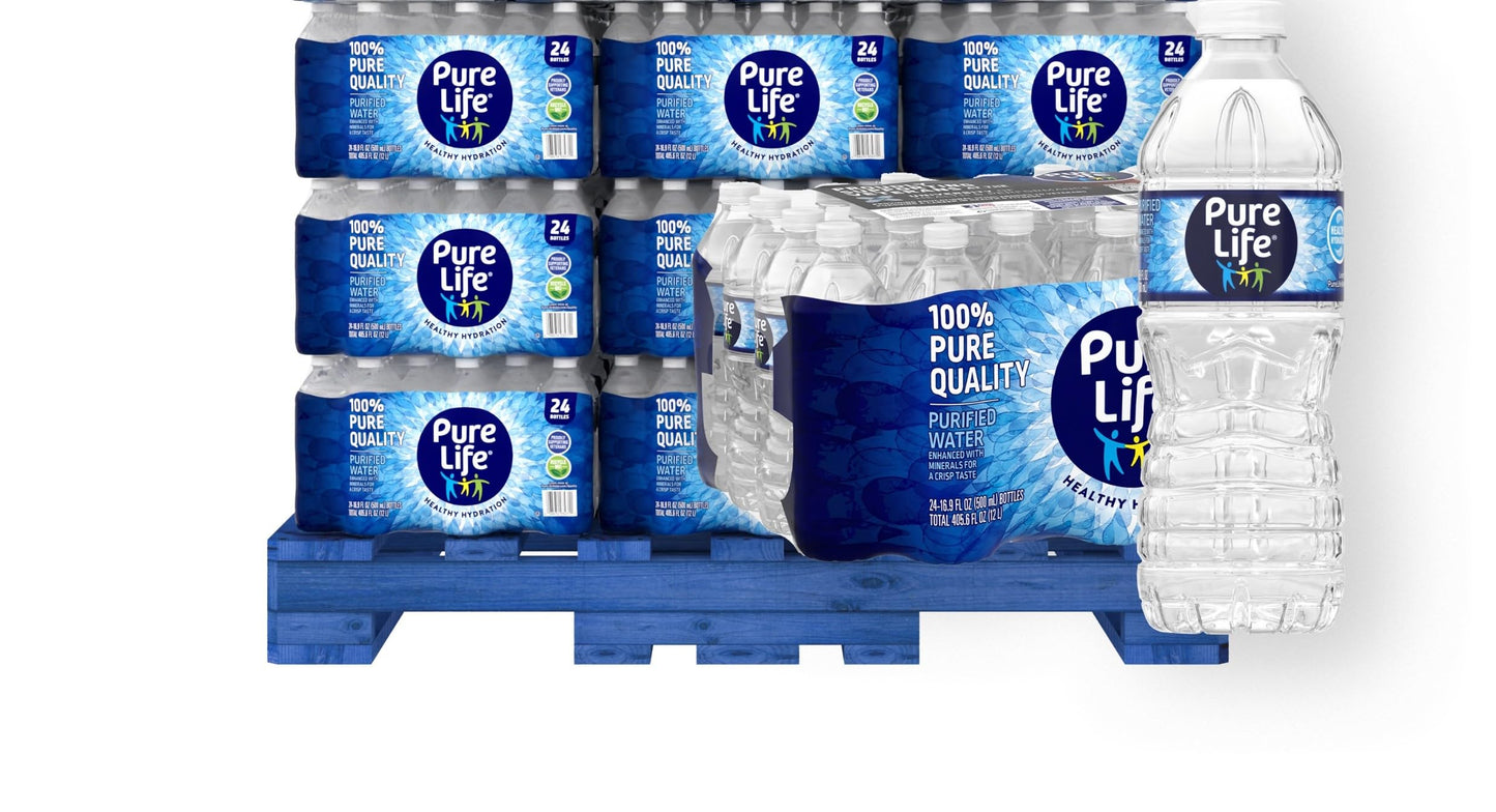 Pure Life Purified Water, 16.9 Oz Bottle, 35 Bottles/Carton, 54 Ct/Pallet…