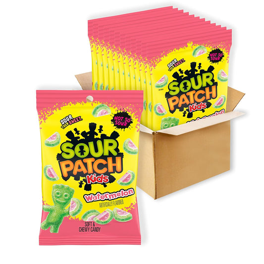 SOUR PATCH KIDS Watermelon Soft & Chewy Candy, 12 - 8 oz Bags