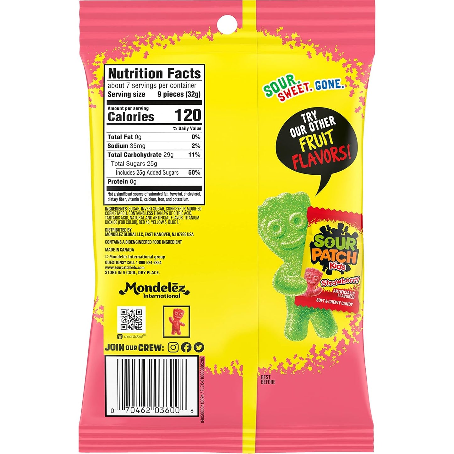 SOUR PATCH KIDS Watermelon Soft & Chewy Candy, 12 - 8 oz Bags