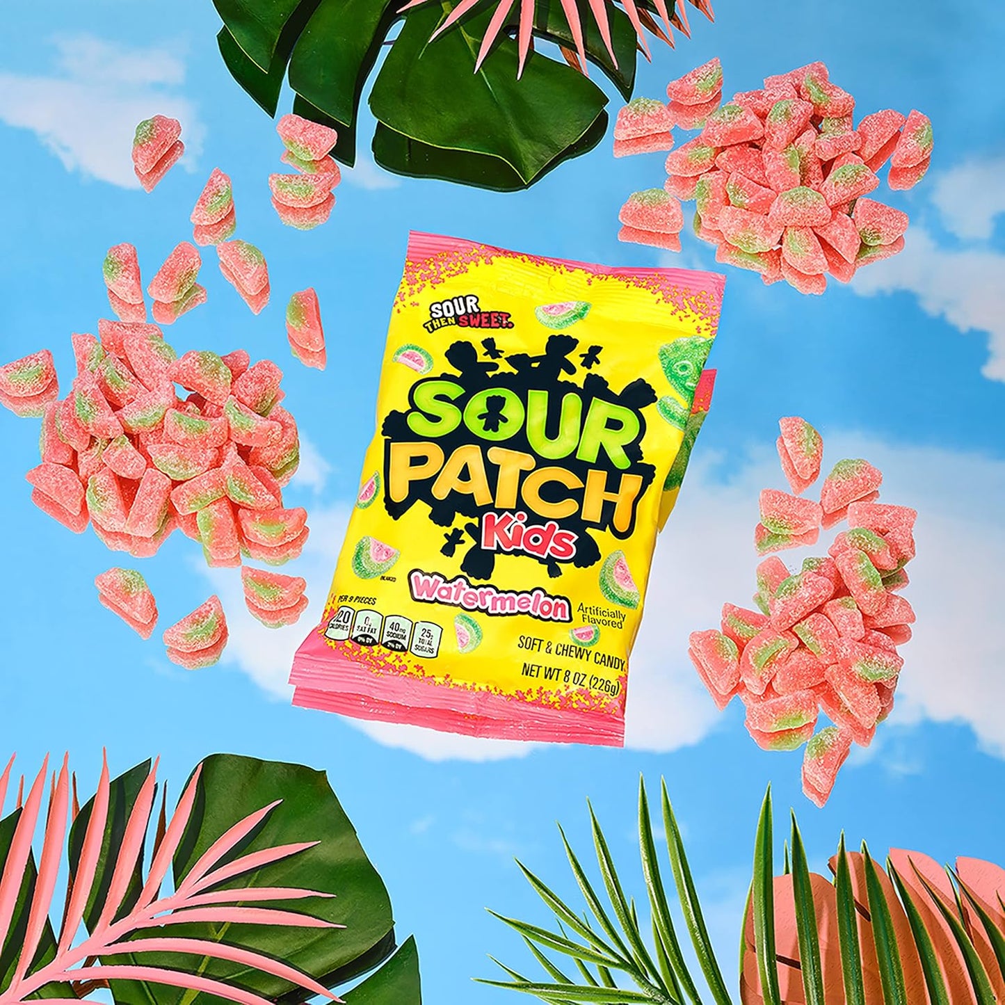 SOUR PATCH KIDS Watermelon Soft & Chewy Candy, 12 - 8 oz Bags