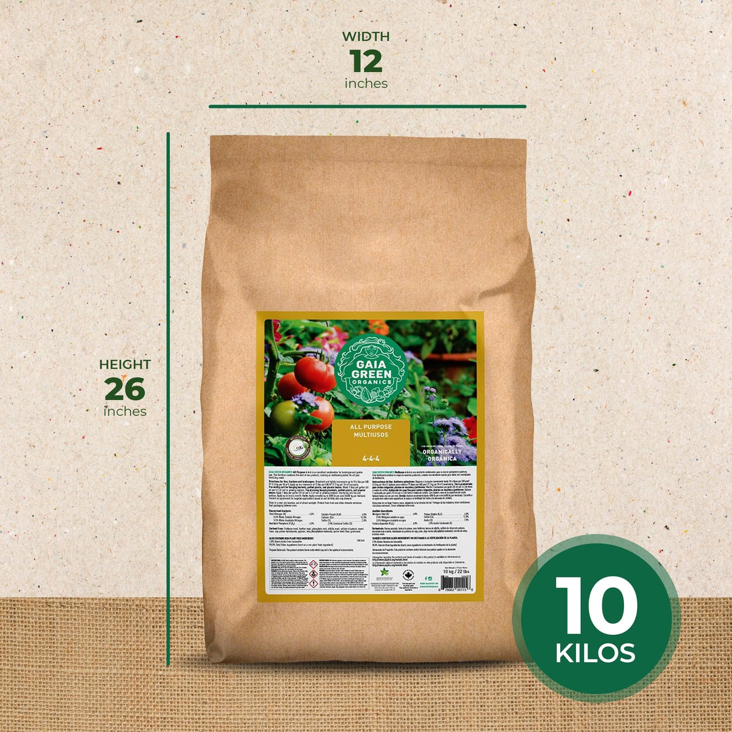 GAIA GREEN All Purpose Soil Supplement for Resilient Crop Growth Ideal for Household Plants, Urban Gardens, Lawns, and Greenhouses, 10 Kilos